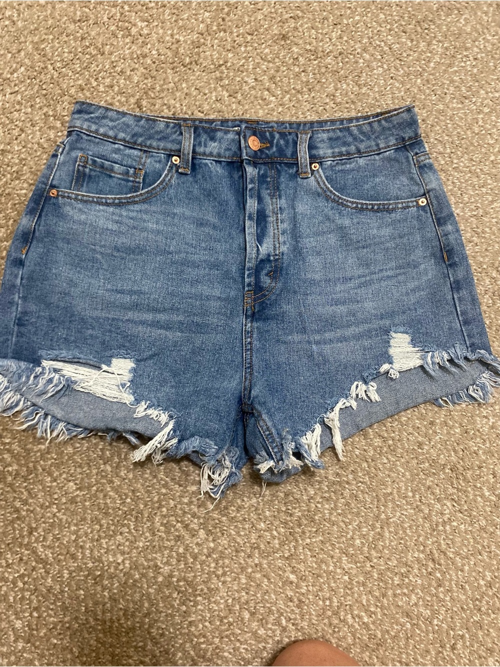wild fable Distressed High-Rise Denim Shorts - Blue